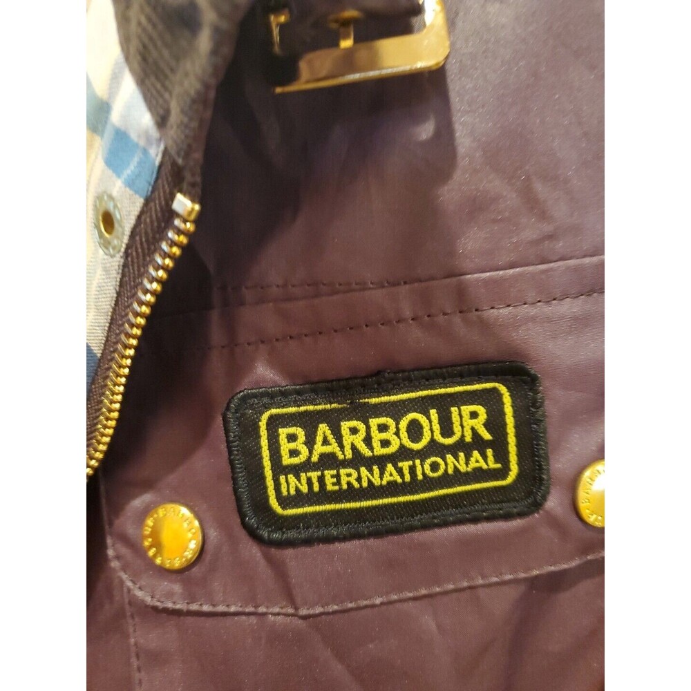 Barbour International Purple Waterproof Breathable Belted Jacket sz S - Picture 15 of 16